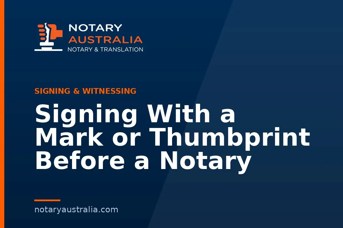Signing With a Mark or Thumbprint Before a Notary