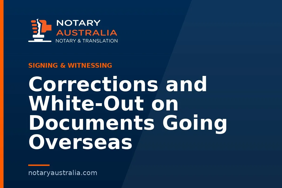 Corrections and White-Out on Documents Going Overseas