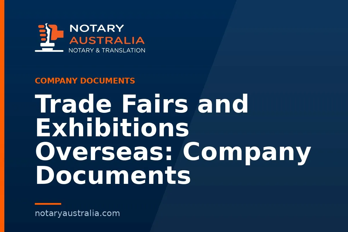 Trade Fairs and Exhibitions Overseas: Company Documents