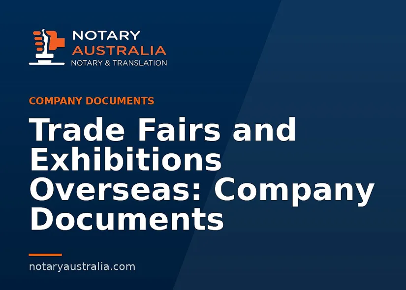 Trade Fairs and Exhibitions Overseas: Company Documents
