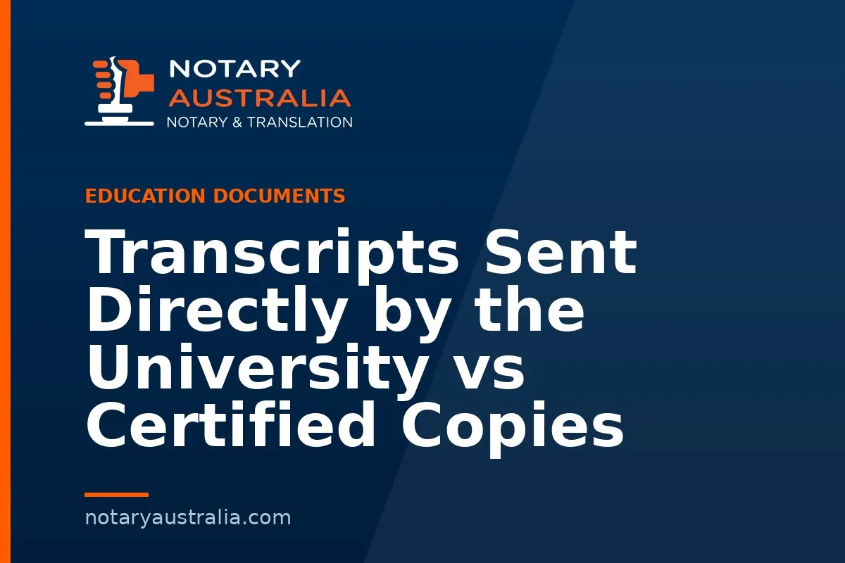 Transcripts Sent Directly by the University vs Certified Copies