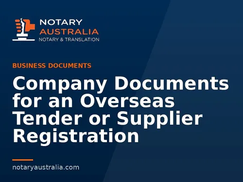Company Documents for an Overseas Tender or Supplier Registration