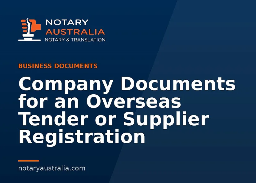 Company Documents for an Overseas Tender or Supplier Registration