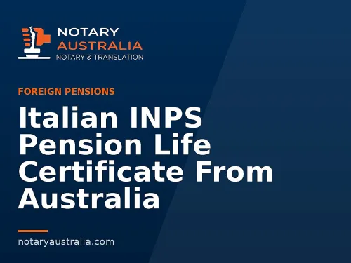 Italian INPS Pension Life Certificate From Australia