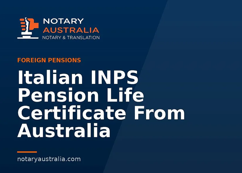 Italian INPS Pension Life Certificate From Australia