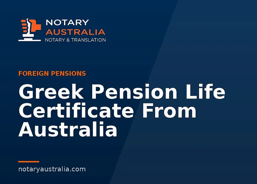 Greek Pension Life Certificate From Australia
