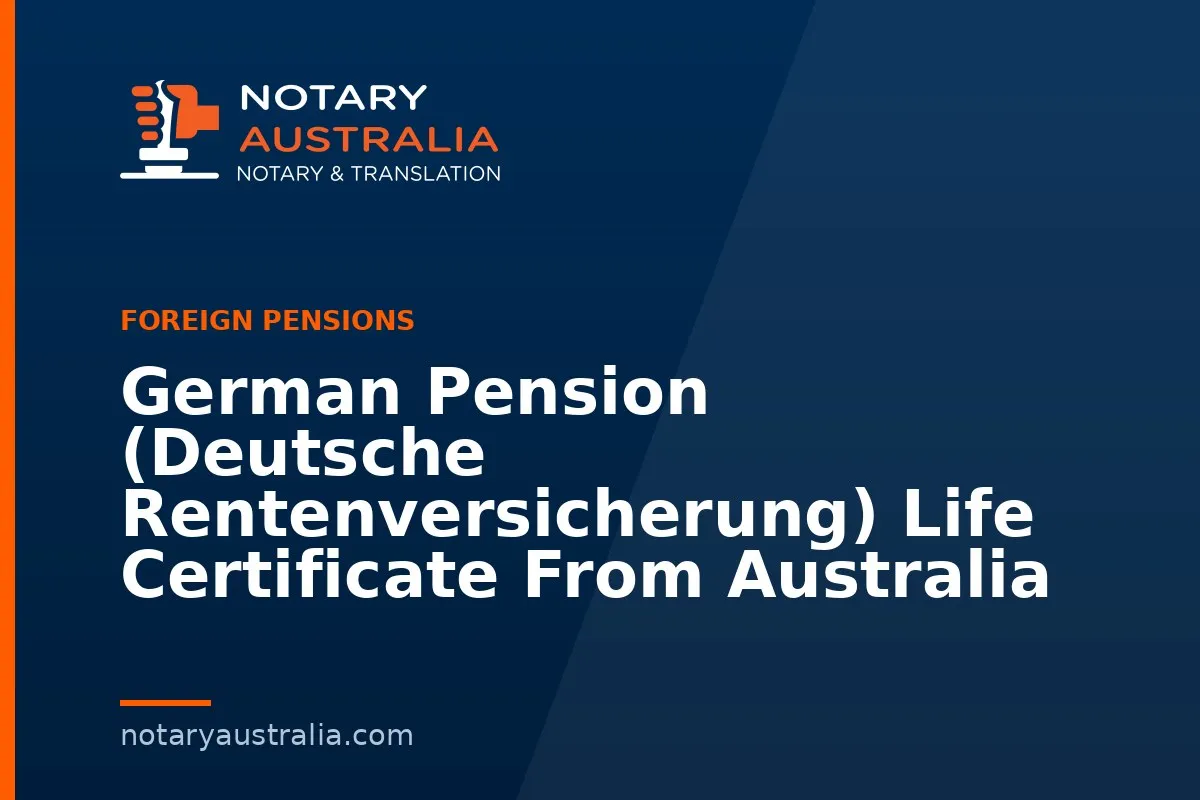German Pension (Deutsche Rentenversicherung) Life Certificate From Australia