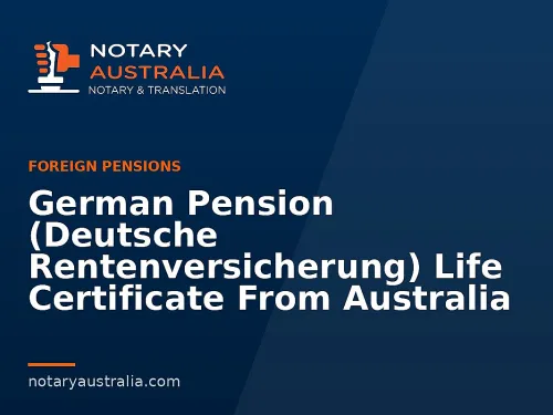 German Pension (Deutsche Rentenversicherung) Life Certificate From Australia