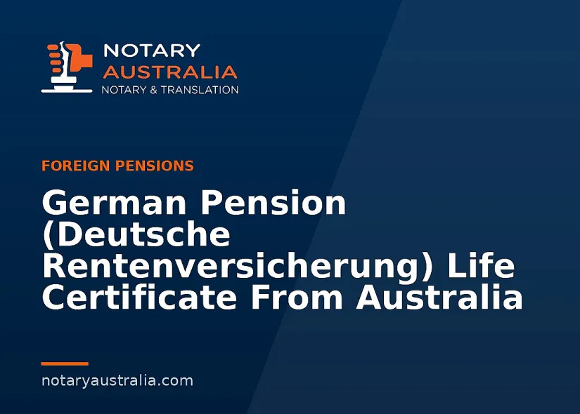 German Pension (Deutsche Rentenversicherung) Life Certificate From Australia