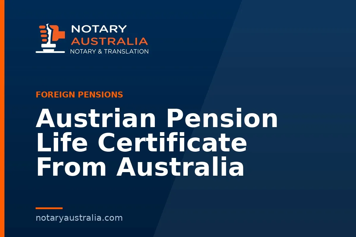 Austrian Pension Life Certificate From Australia