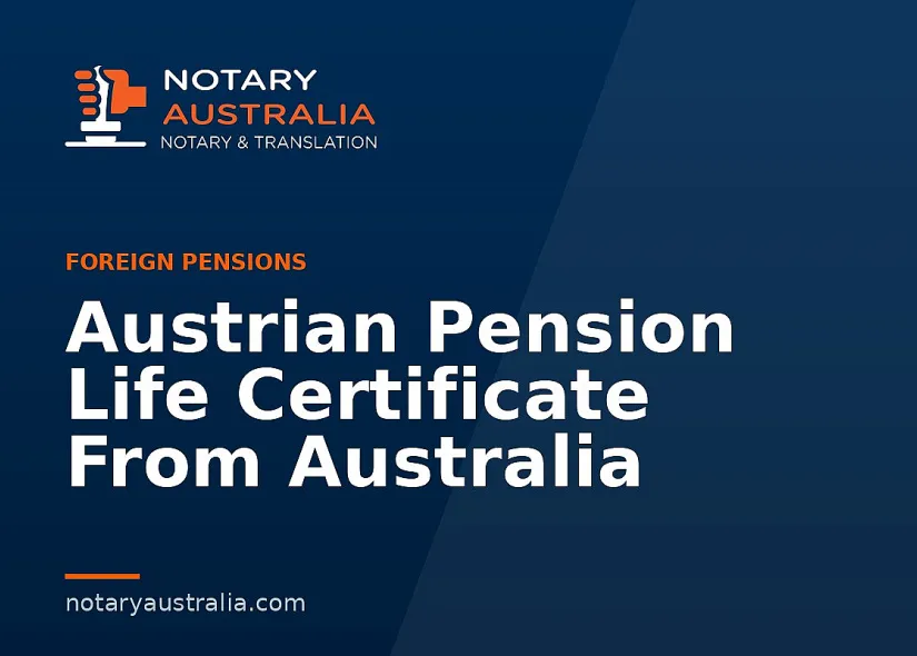 Austrian Pension Life Certificate From Australia