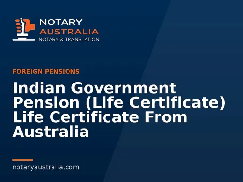 Indian Government Pension (Life Certificate) Life Certificate From Australia
