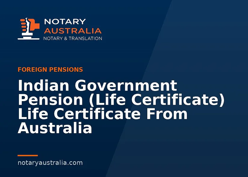 Indian Government Pension (Life Certificate) Life Certificate From Australia