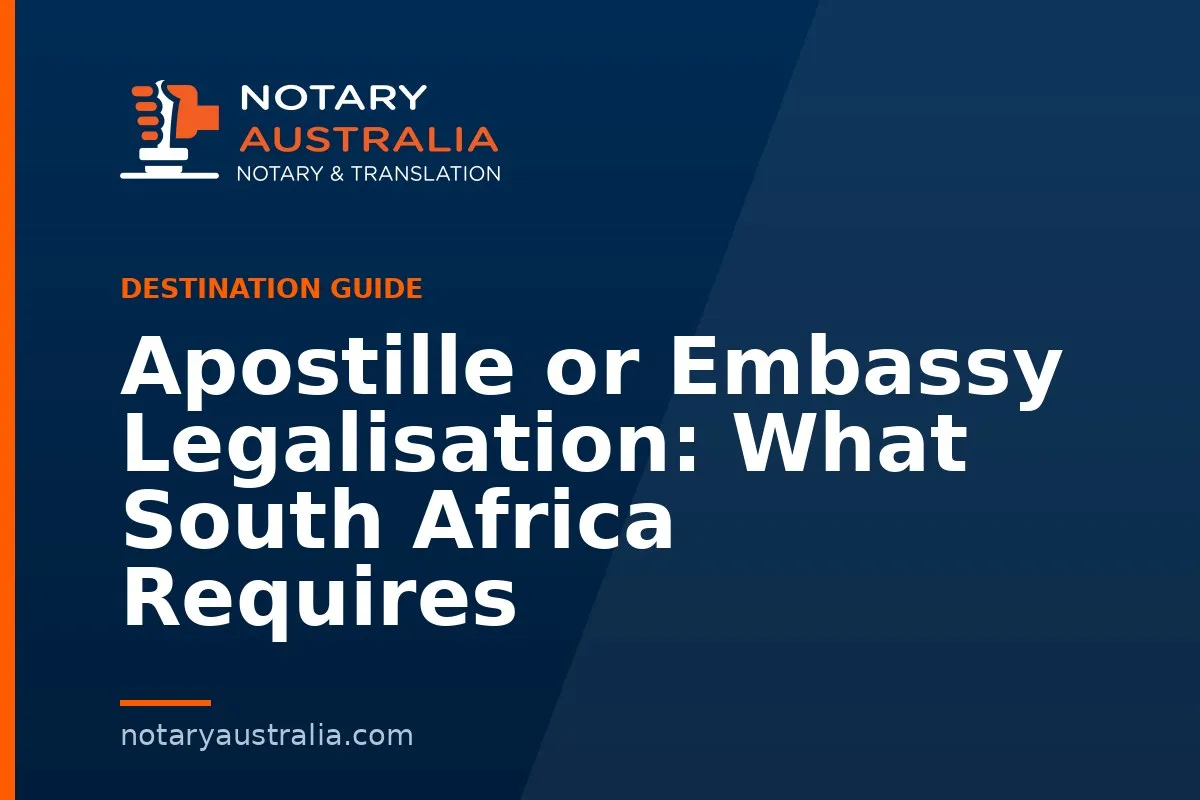 Apostille or Legalisation for South Africa From Australia