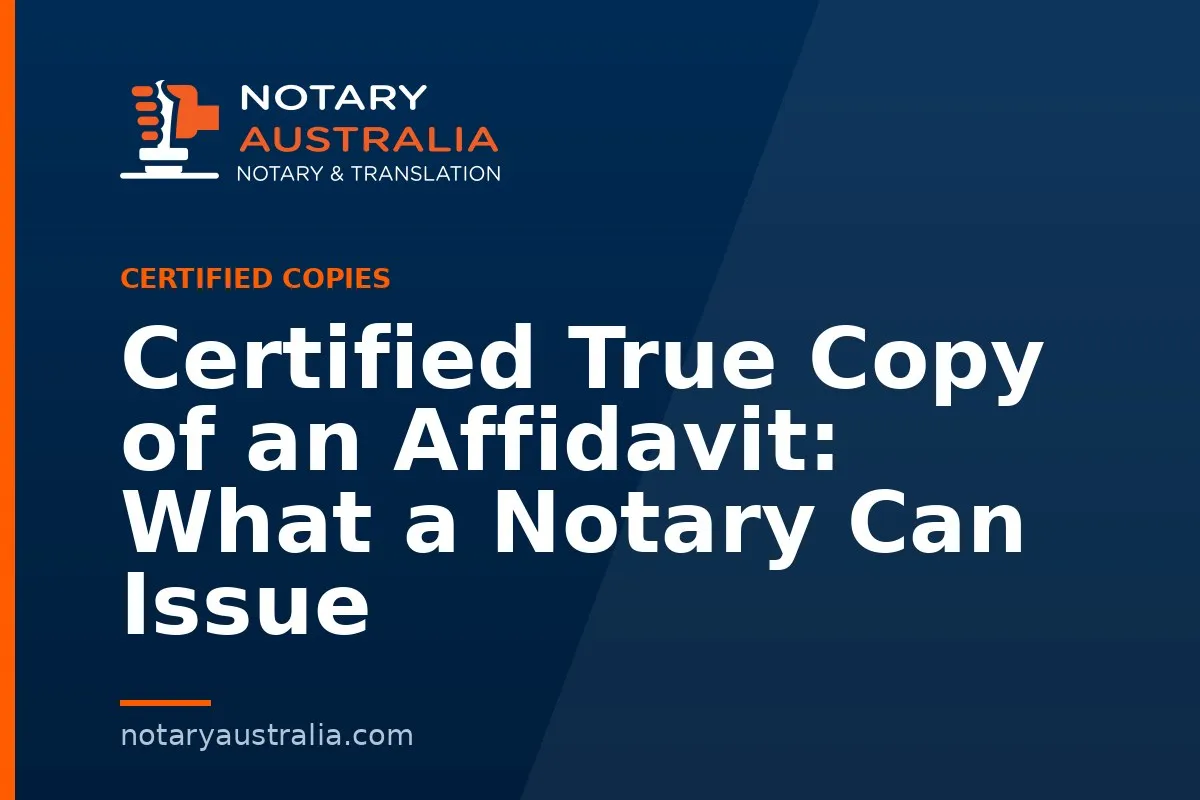 Certified Copy of an Affidavit in Australia