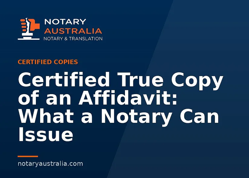 Certified Copy of an Affidavit in Australia