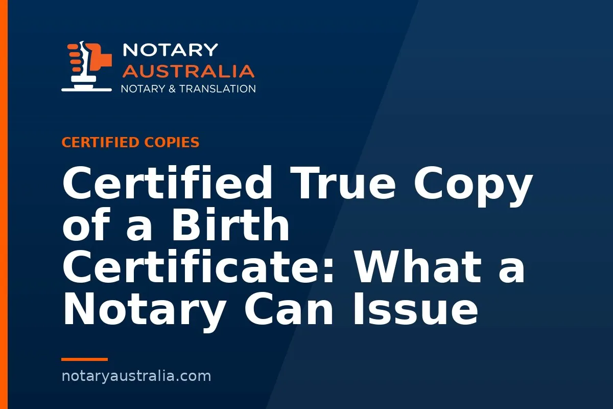 Certified Copy of a Birth Certificate in Australia