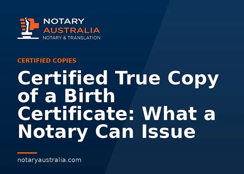 Certified Copy of a Birth Certificate in Australia