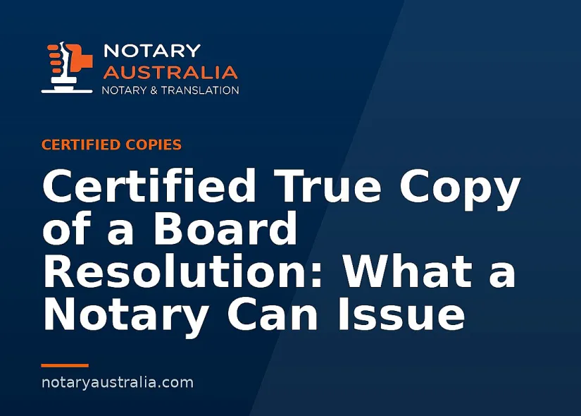 Certified Copy of a Board Resolution in Australia