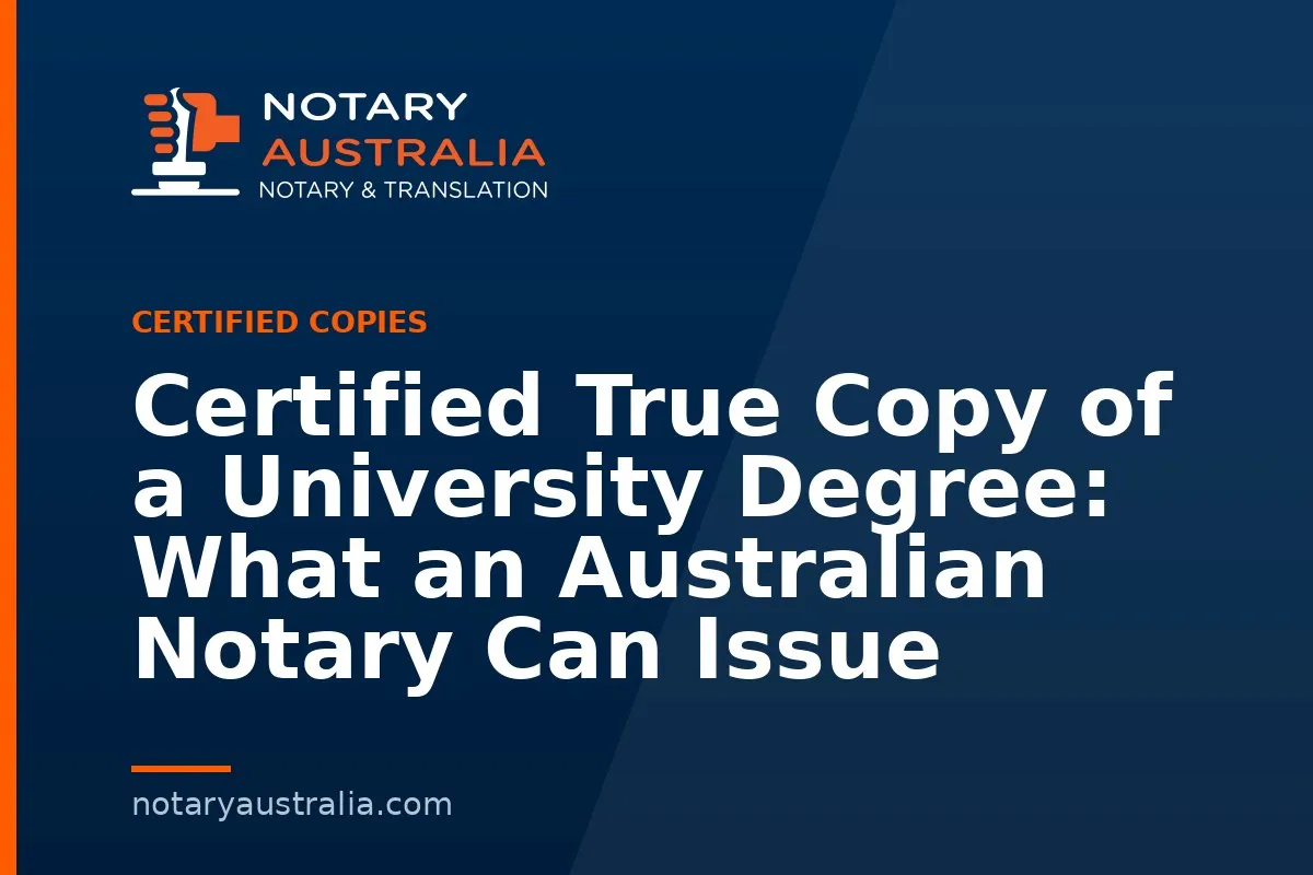 Certified Copy of a University Degree in Australia