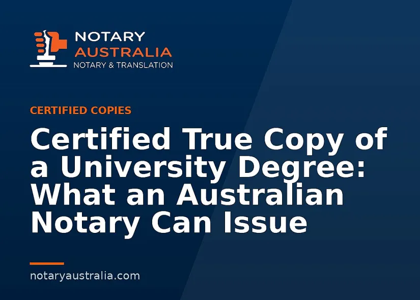 Certified Copy of a University Degree in Australia
