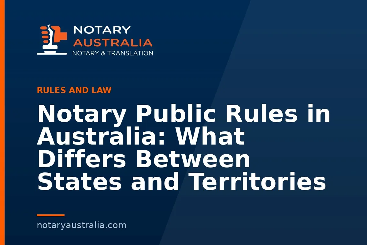 Notary Public Rules by State in Australia and What Differs