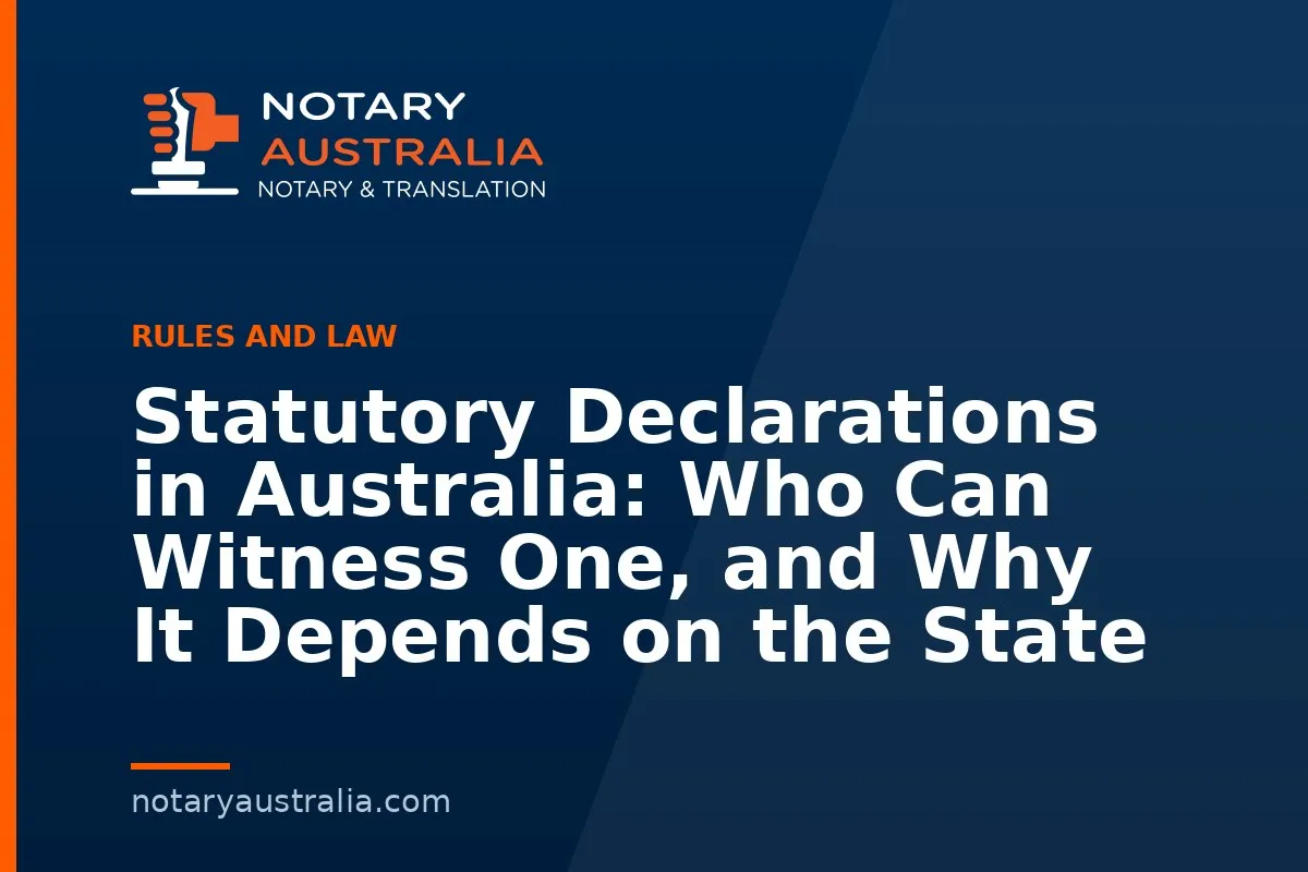 Who Can Witness a Statutory Declaration in Australia