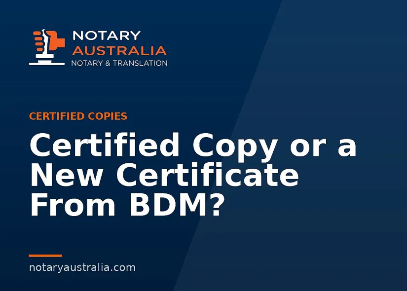 Certified Copy or a New Certificate From BDM?