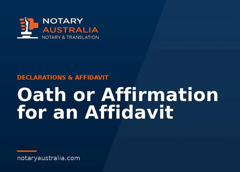 Oath or Affirmation for an Affidavit