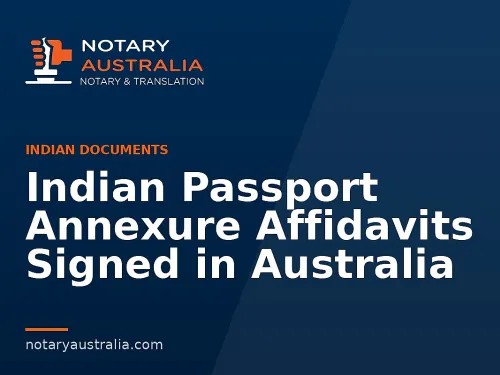 Indian Passport Annexure Affidavits Signed in Australia