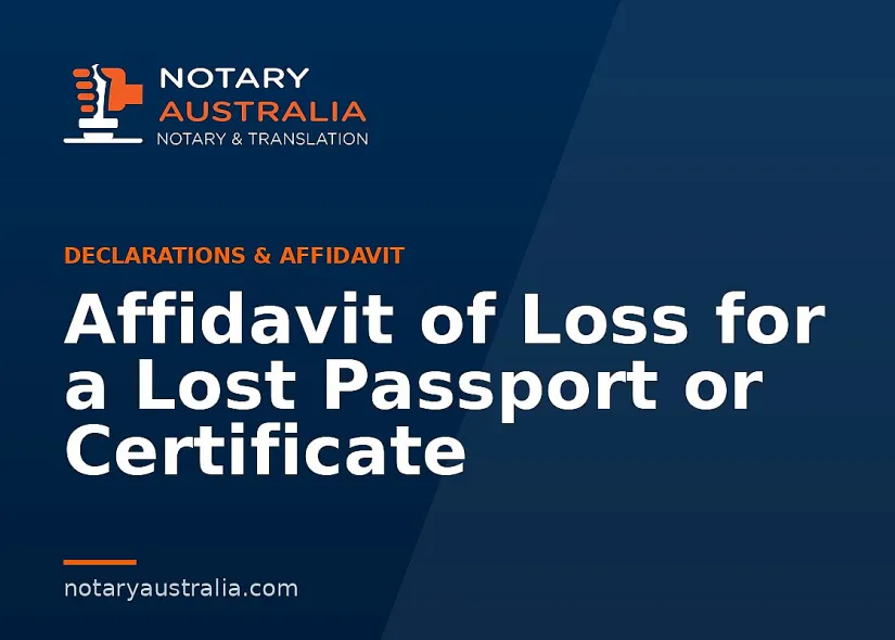 Affidavit of Loss for a Lost Passport or Certificate